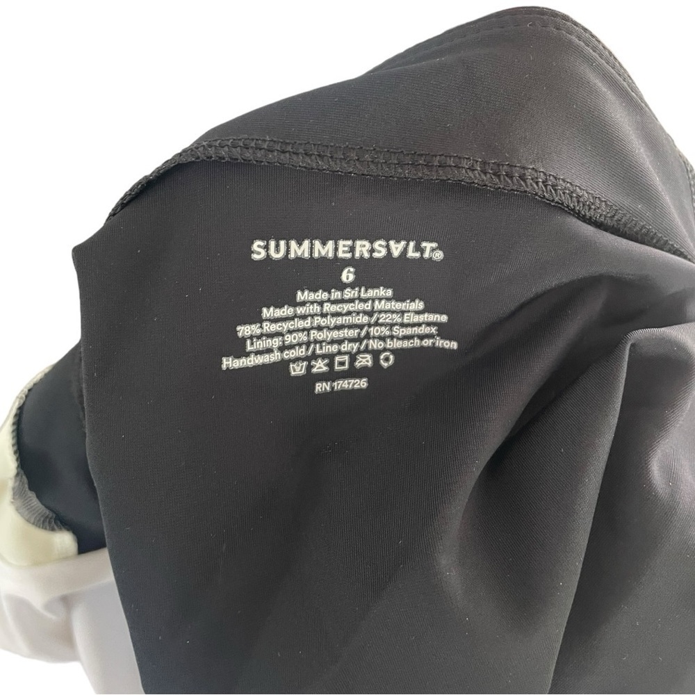 summersalt Tie Waist Backflip Colorblock One Piece‎ 6 White Black Swimsuit - Picture 8 of 9